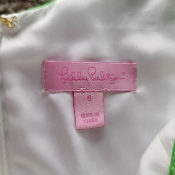 𝅺LILLY Pulitzer Green White Awning Stripe Antonia Dress - Picture 4 of 5